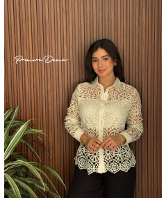 CAMISERA ENCAJE BEIGE