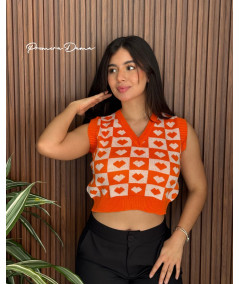 CHALECO RIOJA NARANJA CORAZONES