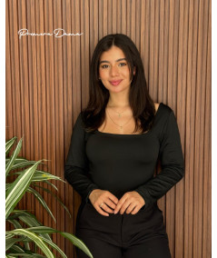 BODY MANGA LARGA NEGRO