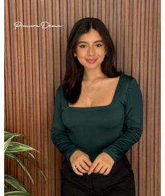 BODY MANGA LARGA VERDE