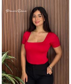 BODY MANGA CORTA ROJO