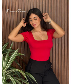 BODY MANGA CORTA ROJO