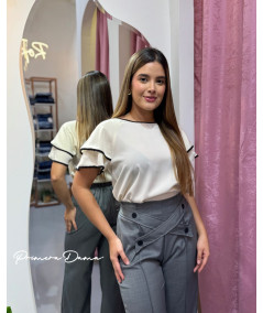 BLUSA PEKIN CREMA