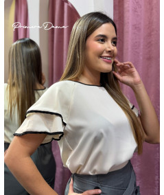 BLUSA PEKIN CREMA