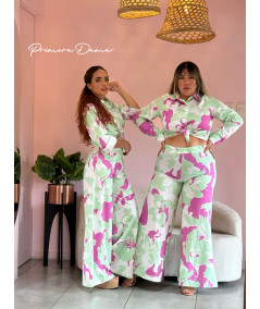 SET CARTAGENA VERDE MENTA-FUCSIA