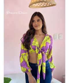 BLUSA VITERBO MORADO-VERDE