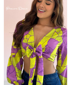 BLUSA VITERBO MORADO-VERDE