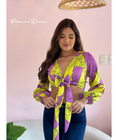 BLUSA VITERBO MORADO-VERDE
