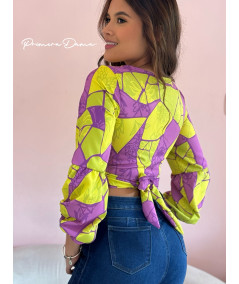BLUSA VITERBO MORADO-VERDE