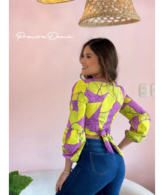 BLUSA VITERBO MORADO-VERDE