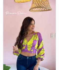 BLUSA VITERBO MORADO-VERDE