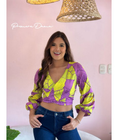 BLUSA VITERBO MORADO-VERDE