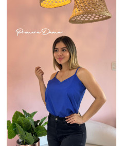 BLUSA GABON AZUL TIRAS