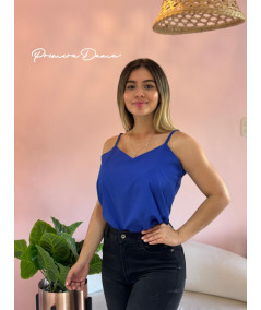 BLUSA GABON AZUL TIRAS