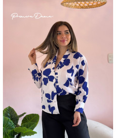 BLUSA POSTANO BLANCO/AZUL
