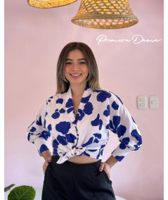BLUSA POSTANO BLANCO/AZUL