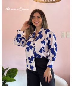 BLUSA POSTANO BLANCO/AZUL