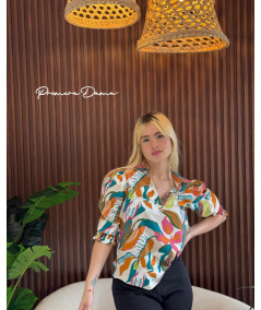 BLUSA RIBE VERDE/NARANJA