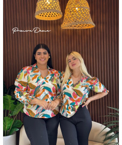 BLUSA RIBE VERDE/NARANJA