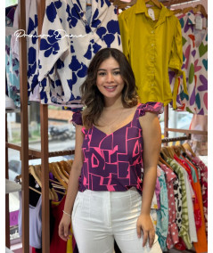 BLUSA NIZA MORADA/FUCSIA