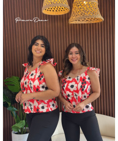 BLUSA NIZA ROJO/BLANCO