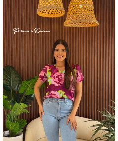 BLUSA HUARAZ MORADO/VERDE