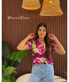 BLUSA HUARAZ MORADO/VERDE