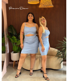 VESTIDO VICTORIA CELESTE