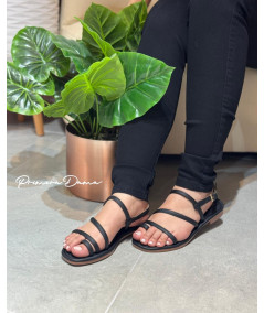 SANDALIA TIRAS NEGRA