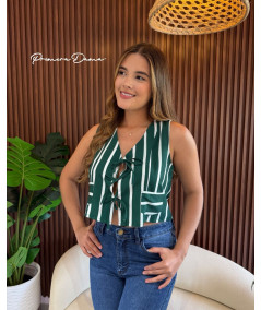 CHALECO VERDE RAYAS