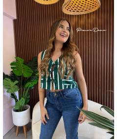 CHALECO VERDE RAYAS