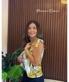 BLUSA CAIRO BLANCA / AMARILLO