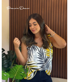 BLUSA CAIRO BLANCA / AMARILLO