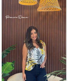 BLUSA CAIRO BLANCA / AMARILLO