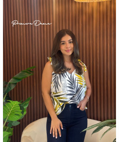 BLUSA CAIRO BLANCA / AMARILLO