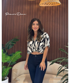 BLUSA RIVERSIDE NEGRO/BEIGE
