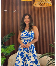 VESTIDO LARGO FLORENCIA AZUL