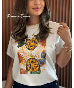 CAMISETA CREMA TIGRE