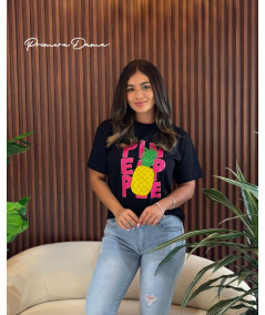 CAMISETA NEGRA PIÑA