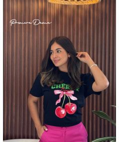CAMISETA NEGRA CHERRY