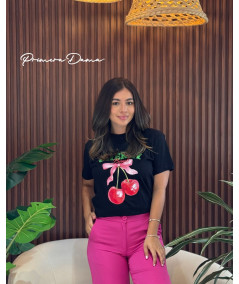 CAMISETA NEGRA CHERRY