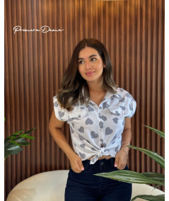 BLUSA DANLI CORAZONES GRISES