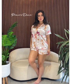 PIJAMA CREMA TIGRES COLORES