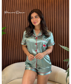 PIJAMA VERDE MENTA / CEREZA