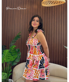 VESTIDO NAPOLES FLORES CREMA