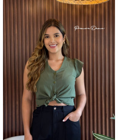 BLUSA PEKIN VERDE MILITAR