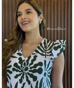 BLUSA PEKIN CREMA HOJAS