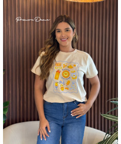 CAMISETA ITALIANA BEIGE