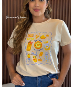 CAMISETA ITALIANA BEIGE