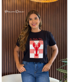 CAMISETA LANGOSTA NEGRA